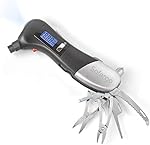 Safergo 9-in-1 Digital Tire Pressure Gauge 150PSI with Multifunctional Rescue Tools of LED Flashlight, Car Hammer, Seatbelt Cutter, Screw Drivers, Scissors and Pliers for Car, All Vehicles
