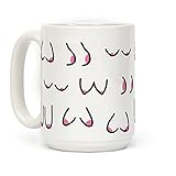 LookHUMAN Doodle Boobs White 15 Ounce Ceramic