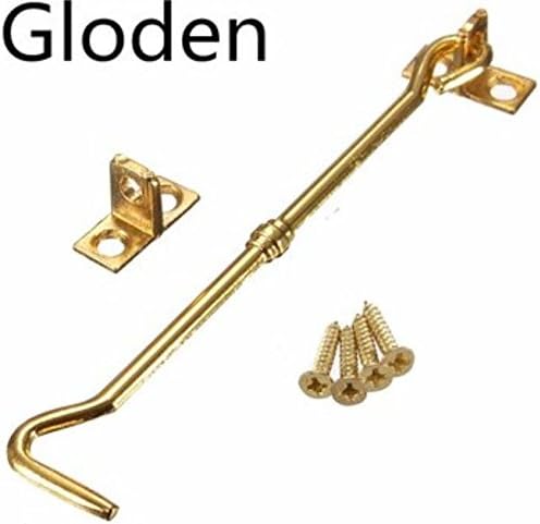 3 Inch Cabinet Door Showcase Gate Window Latches Hook and Eye Wind Proof Silent Lock by ShopIdea (Gold)