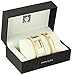 Anne Klein Women's AK/2826HNST Gold-Tone and Horn Resin Watch and Bangle Set