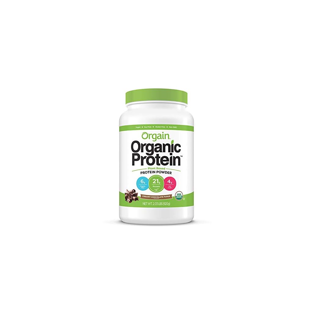 Orgain Organic Vegan Protein Powder, Creamy Chocolate Fudge 21g of