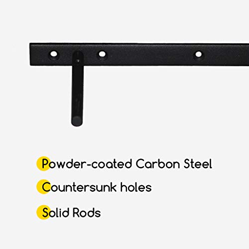 Heavy Duty Floating Shelf Brackets Set of 2 Black Hidden Shelf