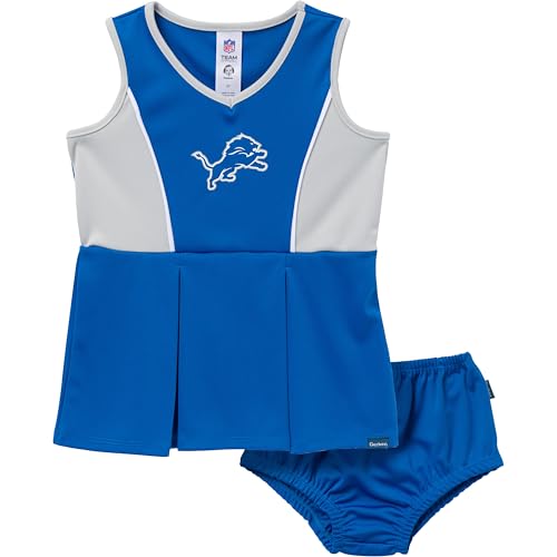 Gerber Toddler Girls' NFL Cheerleader Dress and Bloomer Set, Lions, 3T