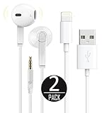 Lightning to USB Cable, iPhone 6 FT / 2 Meter [Heavy Duty] Cord Charger with Premium Headphones with Stereo Mic & Remote Control for iPhone, iPad, iPod, Devices with 3.5mm and More