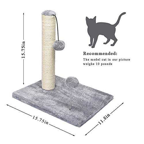 Cat Scratching Post with Natural Sisal Rope and Soft Smooth Plush