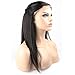 Eayon Hair 6A Virgin Hair Glueless Human Hair Lace Front Wig Brazilian Remy Light Yaki Straight Hair Wigs with Baby Hair For African Americans 130% Density Natural Color 14inch