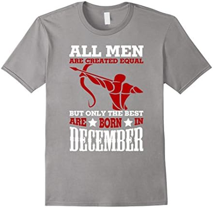 Men's Funny Sagittarius T-Shirt The Best Are Born In December Large Slate