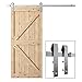 TCBunny SDH-0023-SS Sliding Barn Door Hardware Set Stainless Steel 6.6 FT-Antique Style, Silver