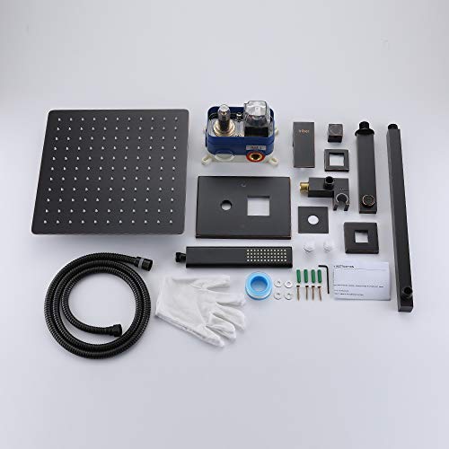 IRIBER Shower System with Waterfall Tub Spout 3Function Square Shower