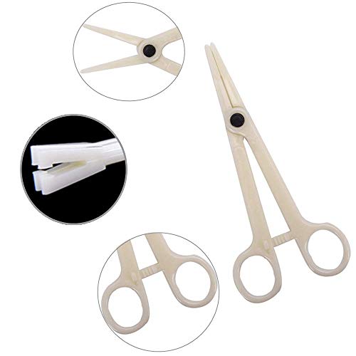 Body Piercing Disposable Clamps-Beach Body Art Supply- 10 Pcs Sterile Pennington Slotted Disposable Forceps Auto-Locking Pliers Ear Nose Belly Piercing Tools Tattoo Piercing Supplies Piercing Clamps