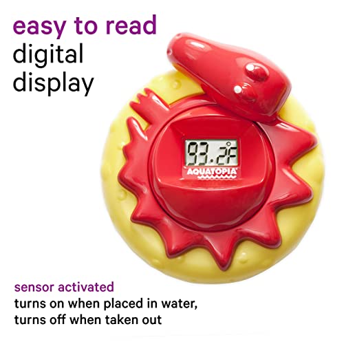 Aquatopia Baby Bath Thermometer Floating Toy with Digital Audible Alarm