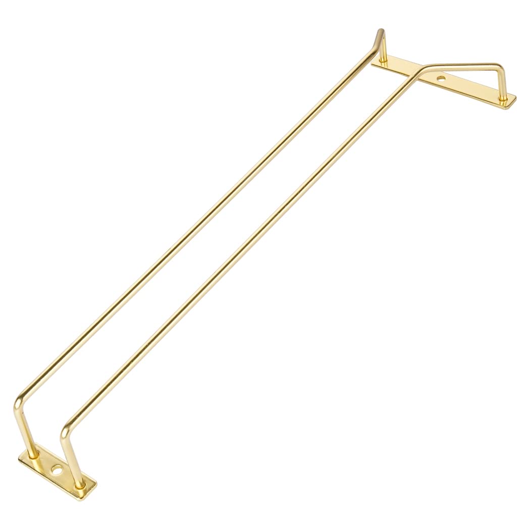 Dianoo 40.5cm Gold Wine Glass Holder, Under Cabinet Wine Glass Rack, Stemware Rack, Hanging Stemware Holder For Kitchen Bar, 1 Row