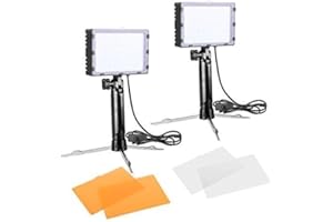 EMART 60 LED Continuous Portable Photography Lighting Kit for Table Top Photo Video Studio Light Lamp with Tripods and 9 Colo