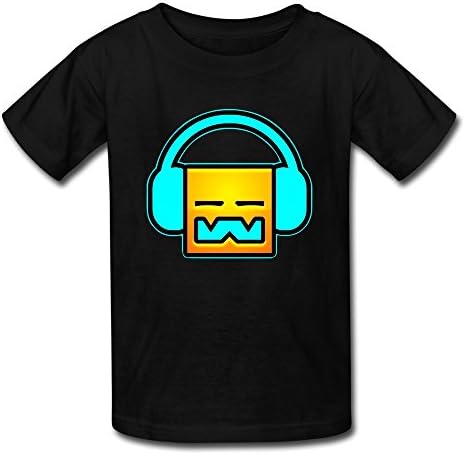 RIDA Geometry Dash Robtop Games Unisex Kids T-shirts Small Black