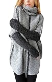 Inorin Womens Casual Loose Cowl Neck Knit Pullover Long Bat sleeve Sweater Jumper