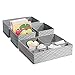 mDesign Fabric 4-Piece Drawer Organizer Bins, Kids/Baby Nursery Dresser, Closet, Shelf, Playroom Organization, Hold Clothes, Toys, Diapers, Bibs, Blankets, Gray/Cream Chevron