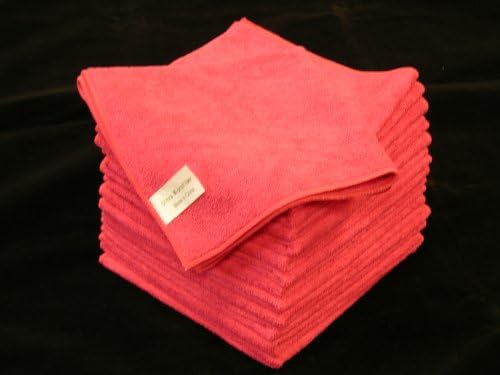 Moonsoft 260-1616R 260gsm Microfiber Cleaning Cloth, 16" Length x 16" Width, Red (Case of 240)