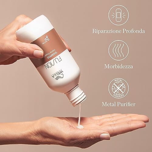 Fusion Shampoo - Tecnologia Wella Professionals per capelli setosi - Shampoo professionale per capelli con aloe vera e vitamina E 250ml