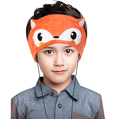 Homelove Wired Kids Headphones with Ultra Thin Adjustable 1/8'' Speakers Soft Fleece Headband or Patch for School or Home Fox