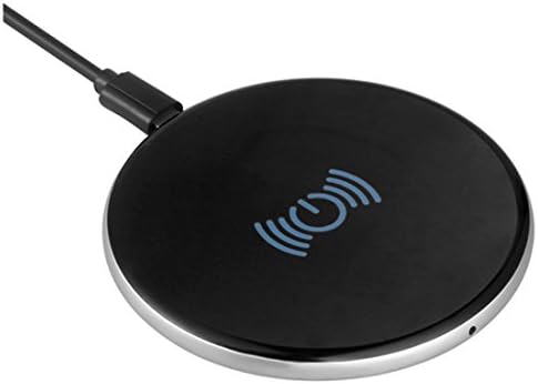 Aluminum Wireless Charger, hanende [Ultra Slim] [Sleep-Friendly] Wireless Charging Pad for iPhone 8/8 Plus/X Samsung Galaxy S8 S8+ S7 S7 Edge, Note 5 and All Qi-Enabled Smartphones (Black)