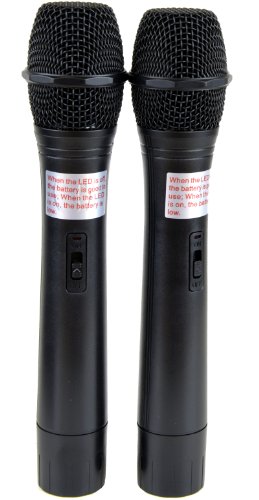 HS122B-HH Portable Lithium Battery Rechargeable PA (Public Address) System with Dual Channel & 2 Wireless Microphone System (2 Handhelds, Black)