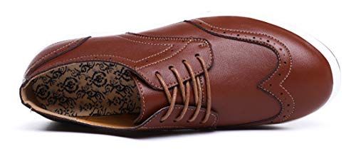 Sanyge Men's Urban Dress Shoes Leather Oxford Shoes Lace Up Classic Workout Flats(Sanyge4012R.Brown40)