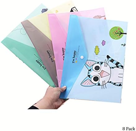Cute Cheese Cat Patterns Good Quality File Folders File Pocket Documents Pounch Document Folders File Organizer , 8 Counts