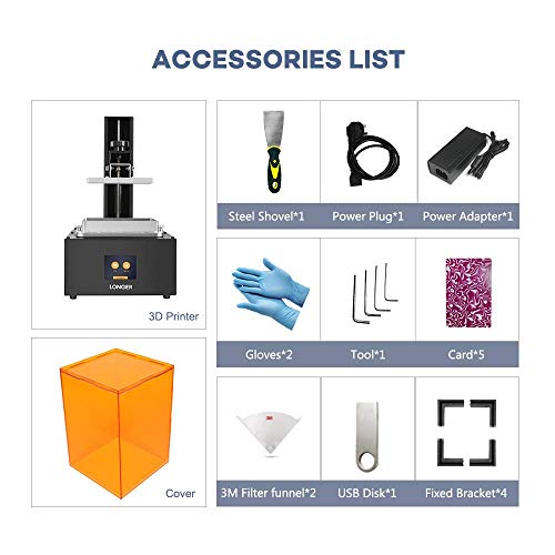image for LONGER Orange 30 3D Printer, UV Photocuring 3D Printer with 2K High Re