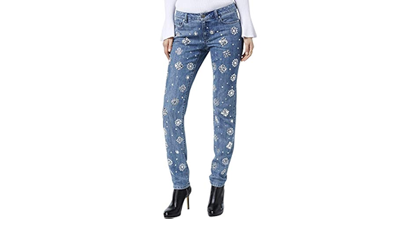 Amazon.com: MICHAEL Michael Kors - Pantalones vaqueros de algodón con  diseño de pedrería, 4, Índigo desteñido claro : Ropa, Zapatos y Joyería