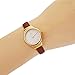GEORGE SMITH Lady's 22 mm Small Unique Golden White Dial Wristwatch with Slim Brown Genuine Leather Band
