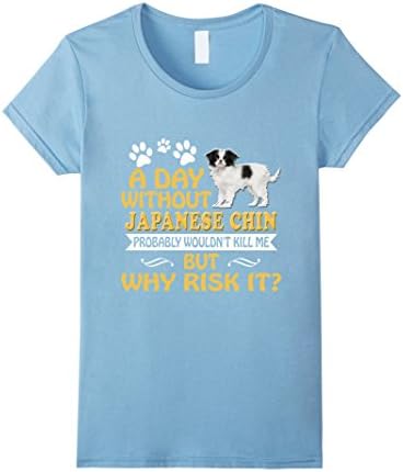 Womens Japanese Chin Shirt Dog Lover Clothes Mom Tee Dad T Shirt Small Baby Blue