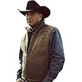 Kevin Costner Yellow TV Series Stone John Dutton Black Quilted Vest Mens Gilet