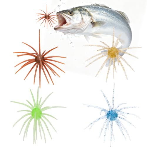 4PCS Urchin Baits for Bass Fishing,Large Soft Baits with Reflective Stars at Amazon