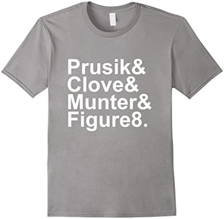 Rock Climbing Helvetica Shirt Munter Clove Prussik Figure8 - Male Medium - Slate