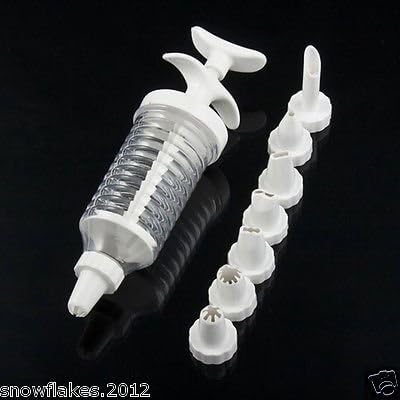 Cake Decorating Decorator With 8 Tips Nozzles Icing Syringe Piping Set Tool Kit