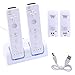 GPCT Wii Remote Dual Charger Dock With 2 Rechargeable Batteries & Docking Station + LED Lights For Wii Remote Control (Nintendo Wii (White/1 Pack))