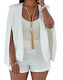 Faithtur Women Lapel Split Long Sleeve Blazer Solid Cape Suits Jacket Coat Outwear