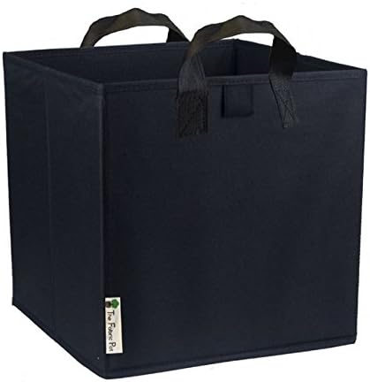 The Fabric Pot Hydroponics Fabric Pot Breathable Pots Container Grow Bag Plant Litre UK (20L, Black Square)