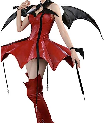 Shugo Chara! Cosplay Tsukiyomi Utau Cosplay Costume Devil Leather Dress Full Set Halloween Costume