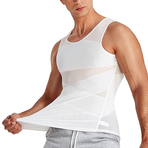 SUNACGO - Camiseta Interior Deportiva para Hombre Body Faja Moldeador de Compresión Camisa de Reductora para el Cuerpo Control de Abdomen