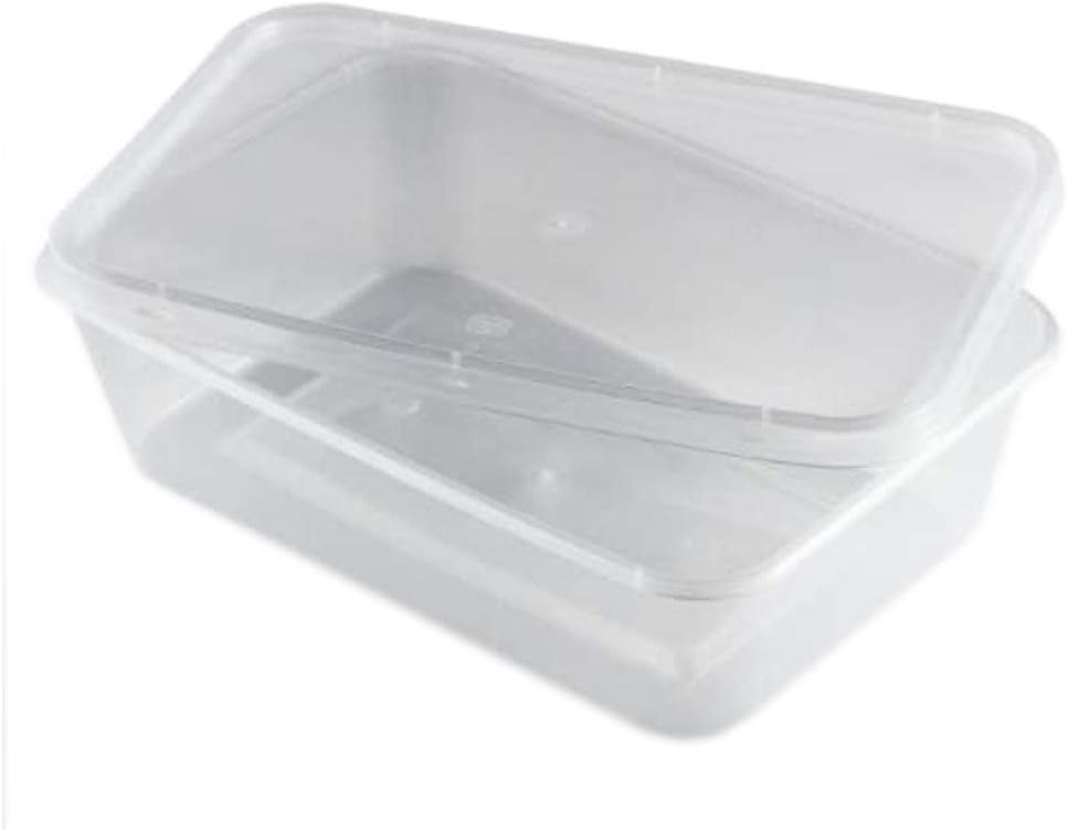 10 x 650ml Plastic Microwave Meal Prep Takeaway Containers and Lids
