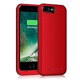 iPhone 7 Plus 8 Plus Battery Case 7000mAh Capacity Extended Battery Power Charger for iPhone 7Plus 8Plus (5.5inch) 4 LED Indication Ultra Slim Portable Charging Cover - Red