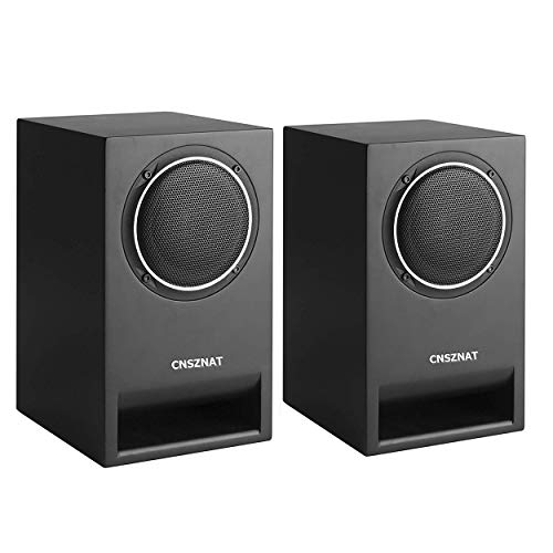 CNSZNAT P400 Passive Bookshelf Speakers, Near Field Monitors – Studio Monitor Speaker – Perfect for 5.1 or 7.1 Side/Rear Surround Setup- 4″ HiFi Full Range Speakers (Black, Pair)