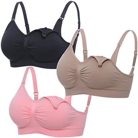 Women Seamless Nursing Support Maternity Sleep Bra Wirefree Bralette with Padded Push Up for Pregnancy Breastfeeding ¡­