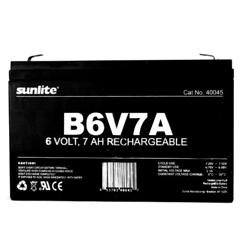 Sunlite 40045-SU B6V7A 7-Amp Hour Emergency Backup Battery, 6-volt