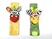 Cute Animal Soft Baby Socks Toys Wrist Rattles and Foot Finders for Fun Toys for 2 4 5 7 8 10 3-6 Month