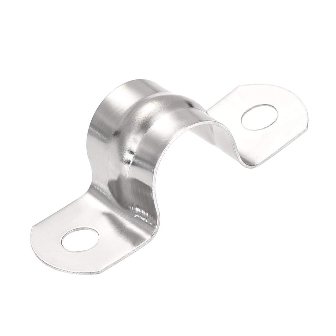 MACHSWON 15mm(0.6") Rigid Pipe Strap 2 Holes U Bracket Cable Clamp, 201 Stainless Steel Tension Tube Clip Conduit Clamp Hanger 16pcs