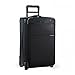 Briggs & Riley Baseline 22 inch Softside Carry On Luggage with wheels 22 x 14 x 9. Expandable 2 Wheel Suitcase with Compression Packing System, Black