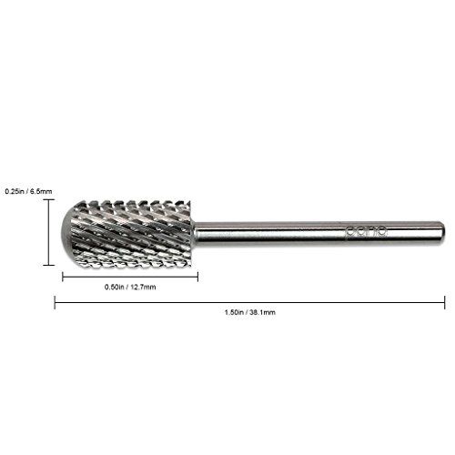 Pana Brand Professional SILVER XC (Extra Coarse)Smooth Round Top Large Dome Top Barrel Carbide Bit 3/32" Shank Size