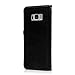 Galaxy S8 Case, Wallet Case [Folio Style][Stand Feature] Card Case Premium Protective PU Leather Flip Cover 3D Handmade Bling Diamonds Embossed Floral Butterflies Hand Strap by Mavis's Diary (Black)